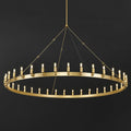 Elaris 72 Inch Tubular Candle Wagon Wheel Chandelier