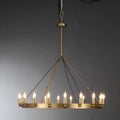 Elaris 38 Inch Bent Tip Candle Wagon Wheel Chandelier