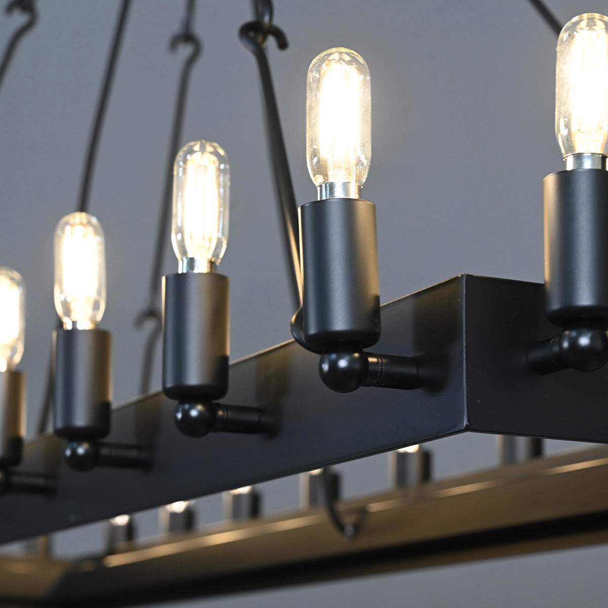 Elaris 52 Inch Tubular Candle Rectangular Chandelier