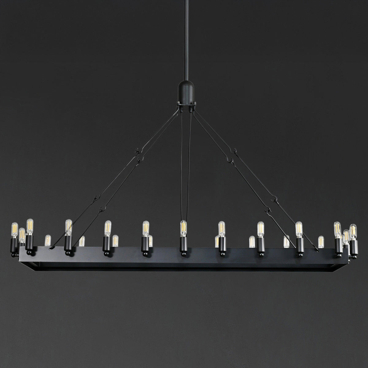 Elaris 52 Inch Tubular Candle Rectangular Chandelier