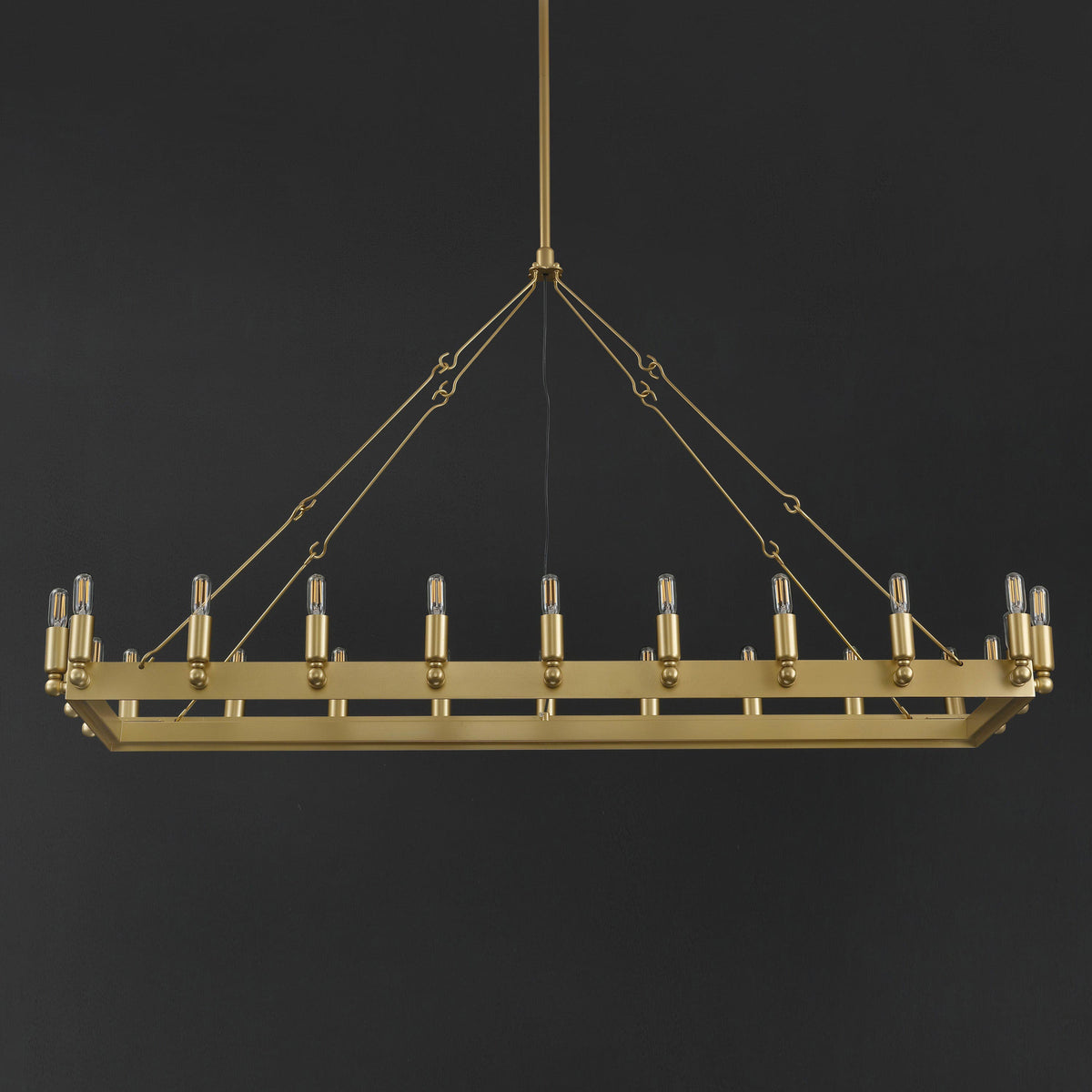 Elaris 52 Inch Tubular Candle Rectangular Chandelier