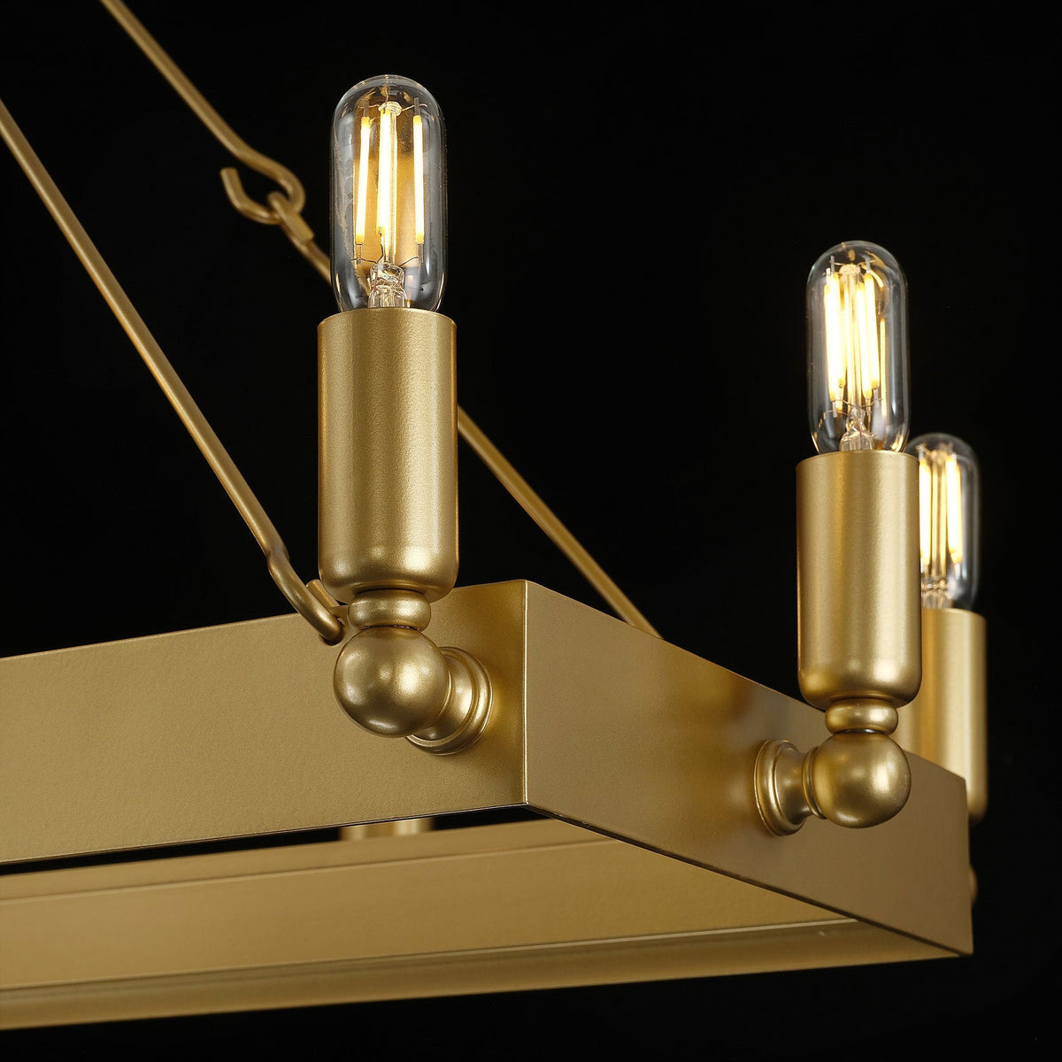 Elaris 52 Inch Tubular Candle Rectangular Chandelier