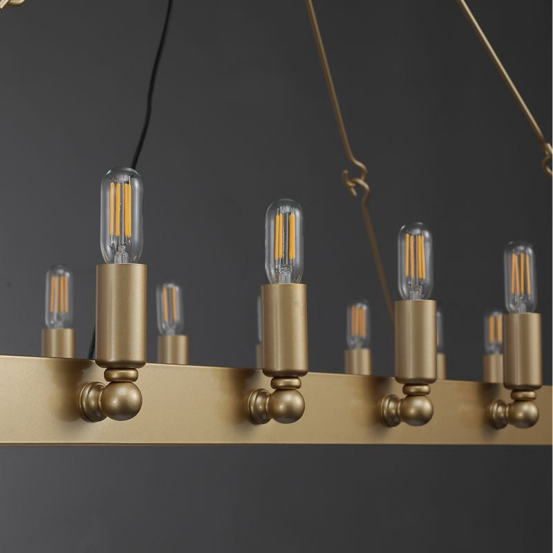 Elaris 52 Inch Tubular Candle Rectangular Chandelier