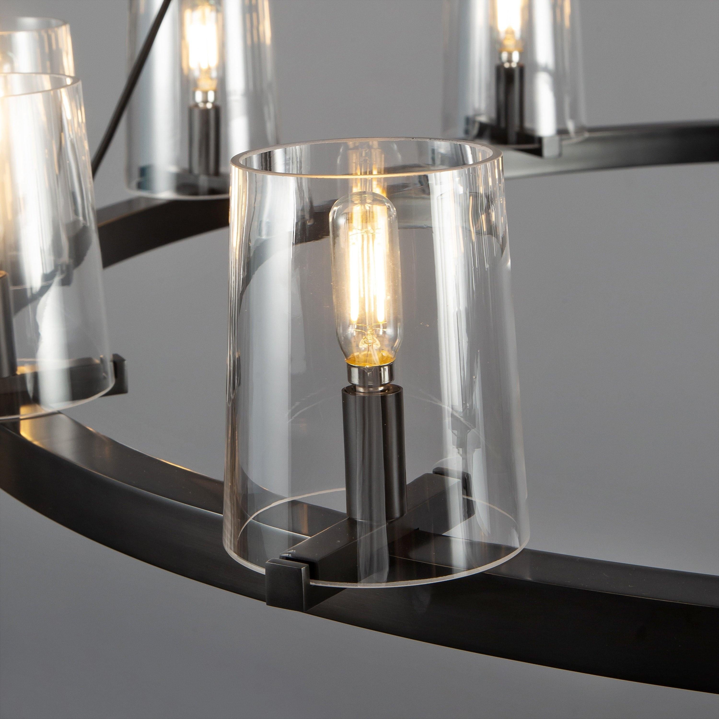 Elvara 36 Inch Cone Glass Shade Round Chandelier