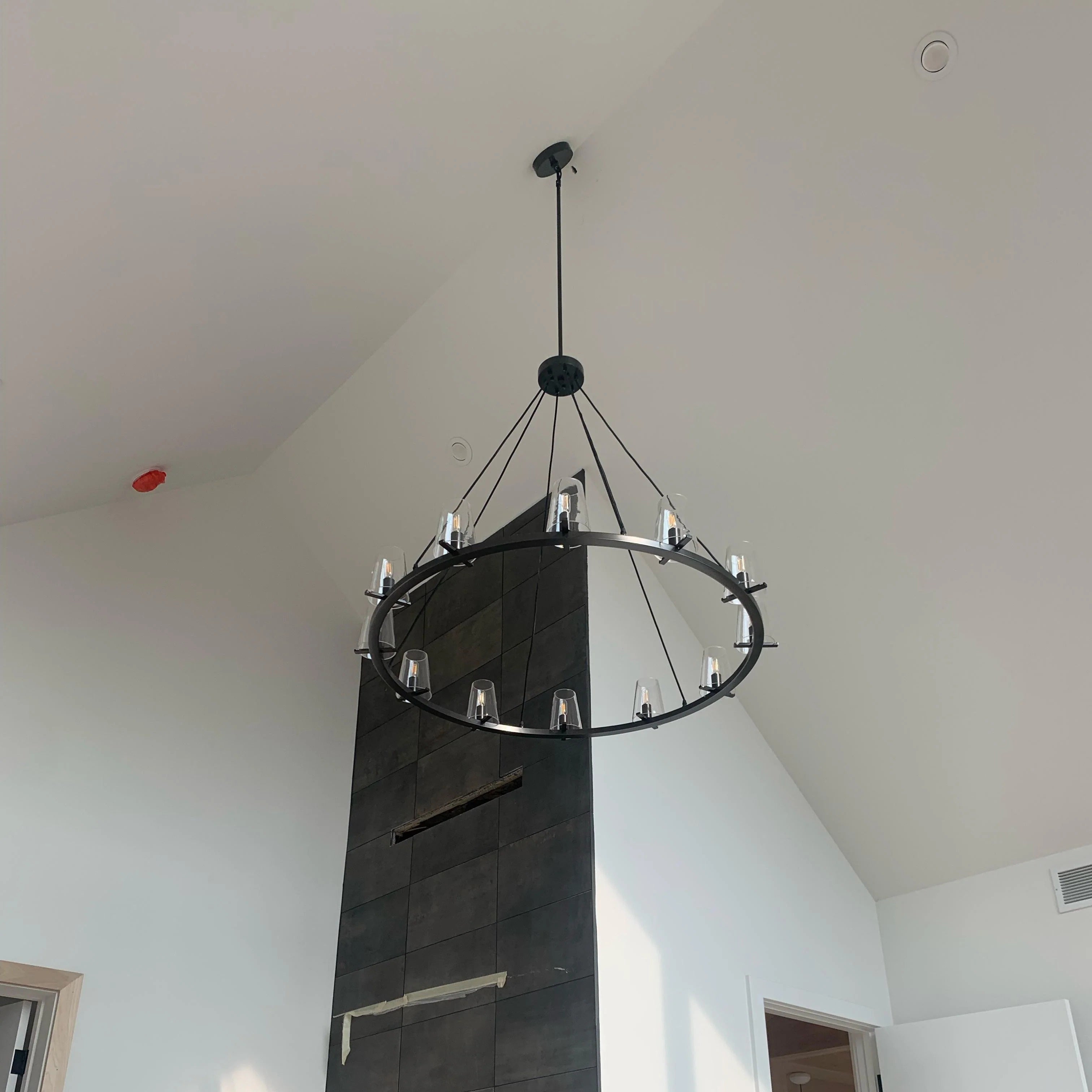 Elvara 48 Inch Cone Glass Shade Round Chandelier