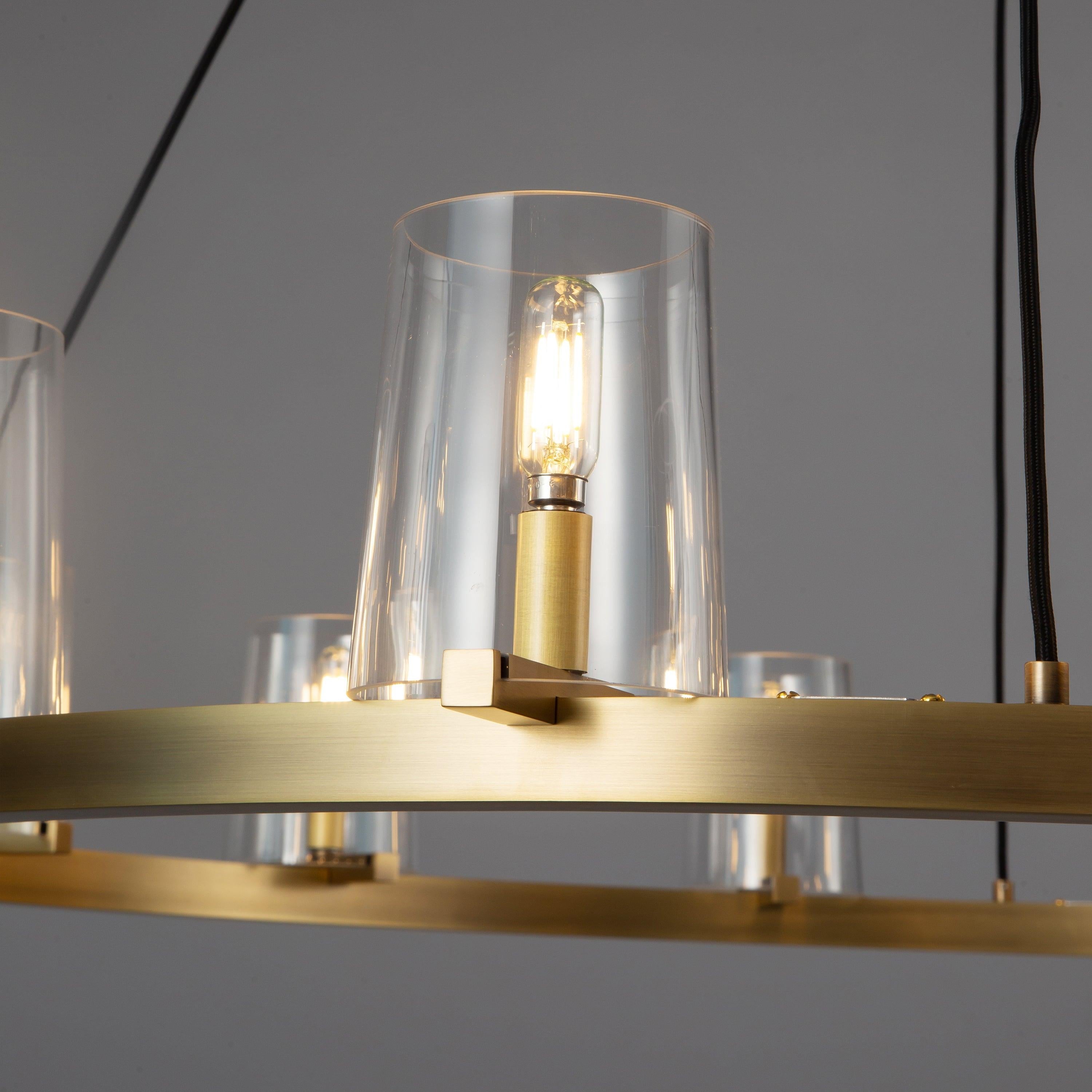 Elvara 36 Inch Cone Glass Shade Round Chandelier