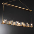 Elvara 60 Inch Cone Glass Shade Double Linear Chandelier