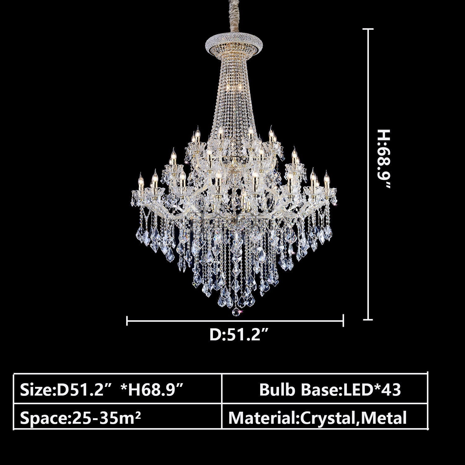 Extra Large French Candle Crystal Chandelier Ceiling Art Branch Foyer/Staircase Light Fixture-MEET LIGHTING
