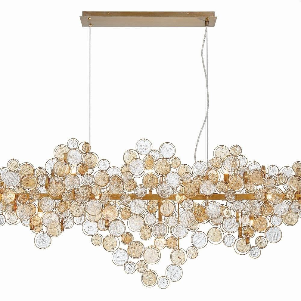 Trento Clustered Glass Linear Chandelier 55"