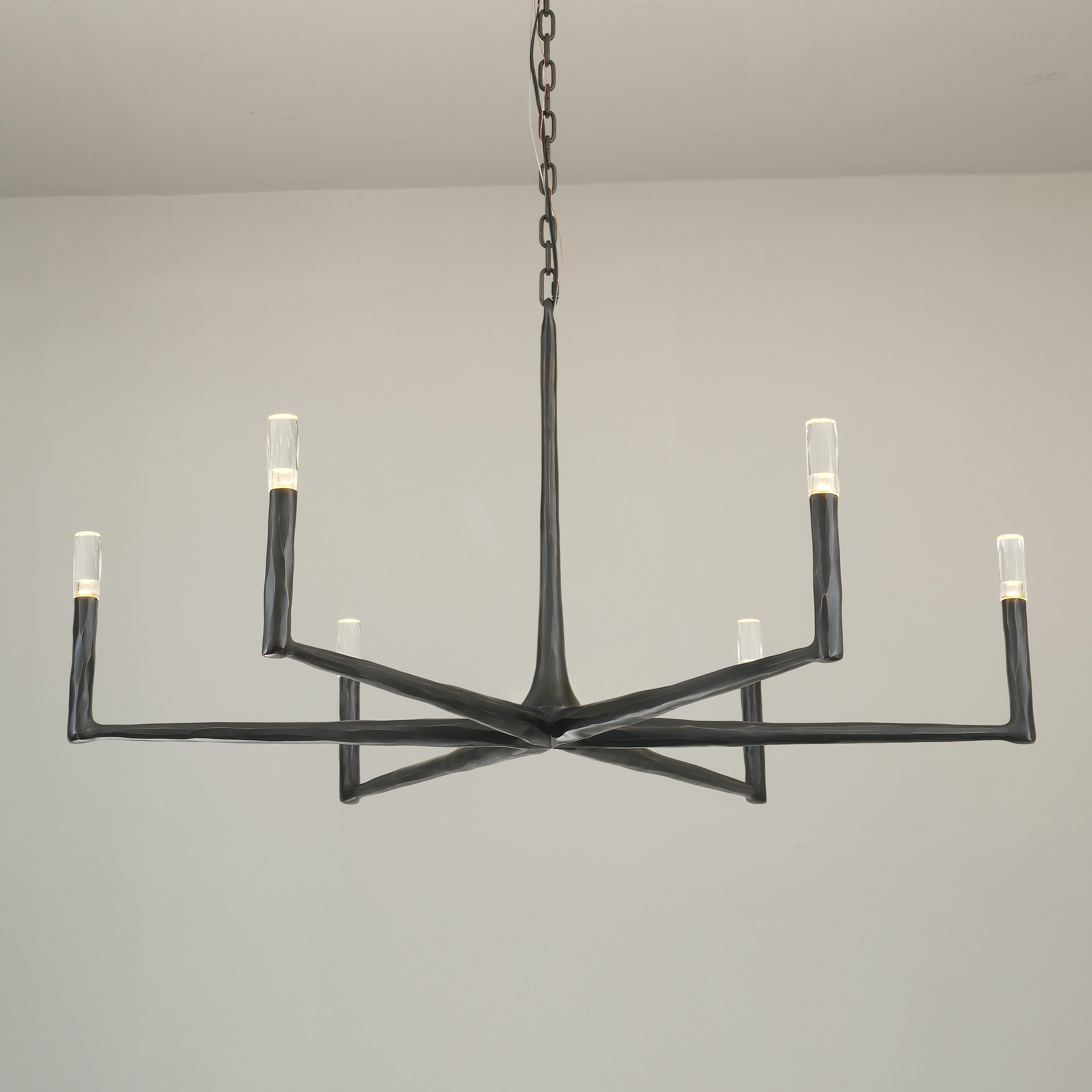 Aurevon 48 Inch Forged Candlestick Arm Chandelier