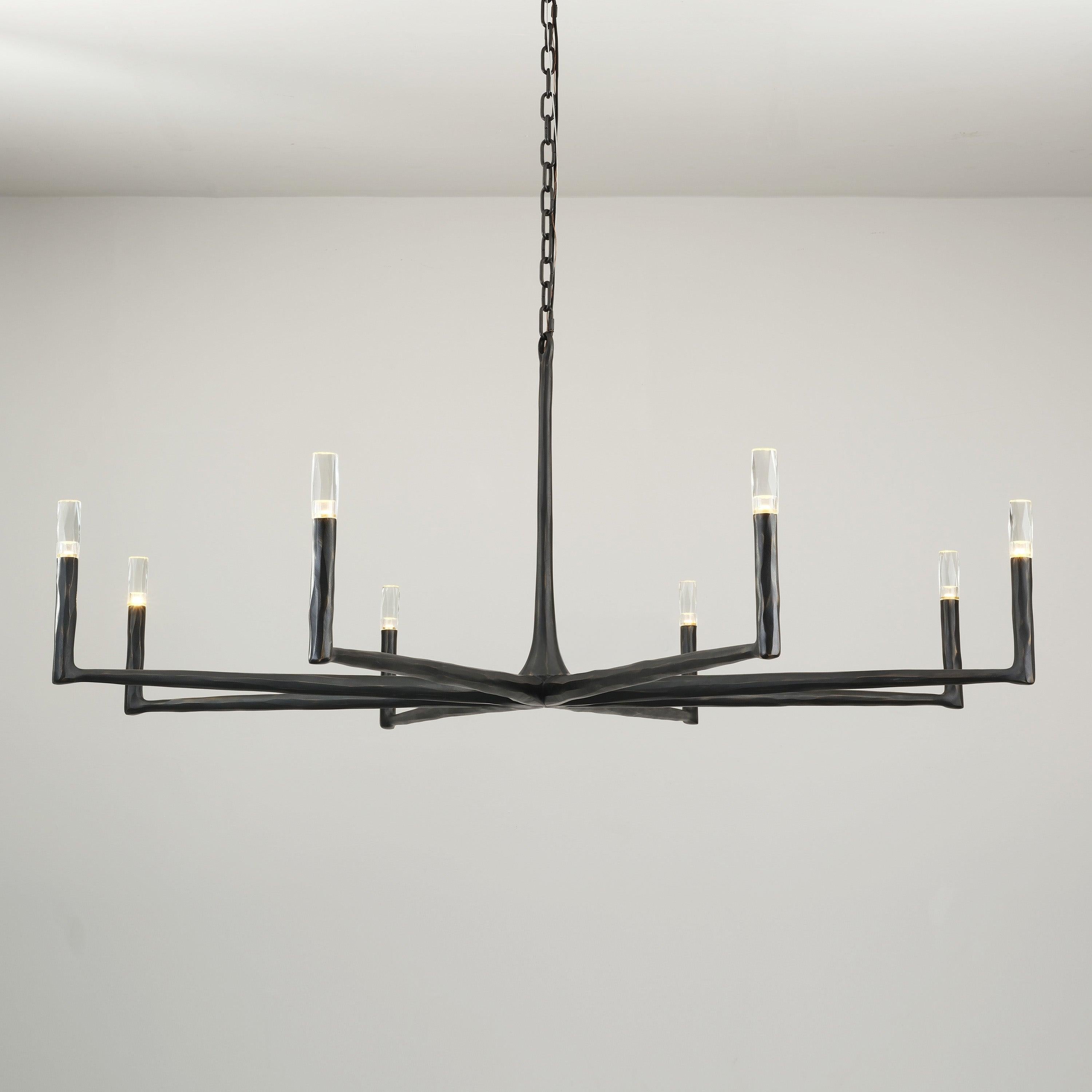 Aurevon 60 Inch Forged Candlestick Arm Chandelier