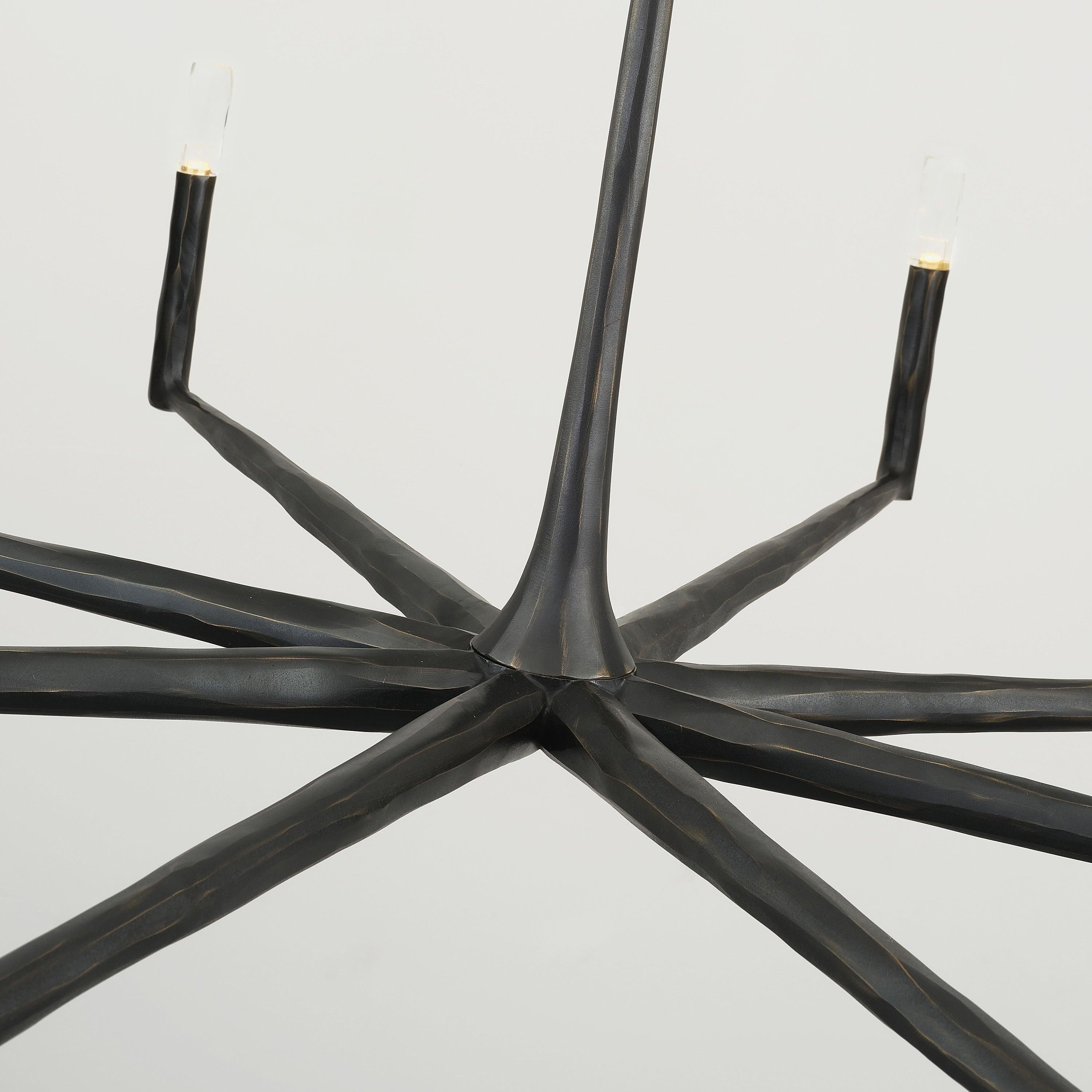 Aurevon 60 Inch Forged Candlestick Arm Chandelier