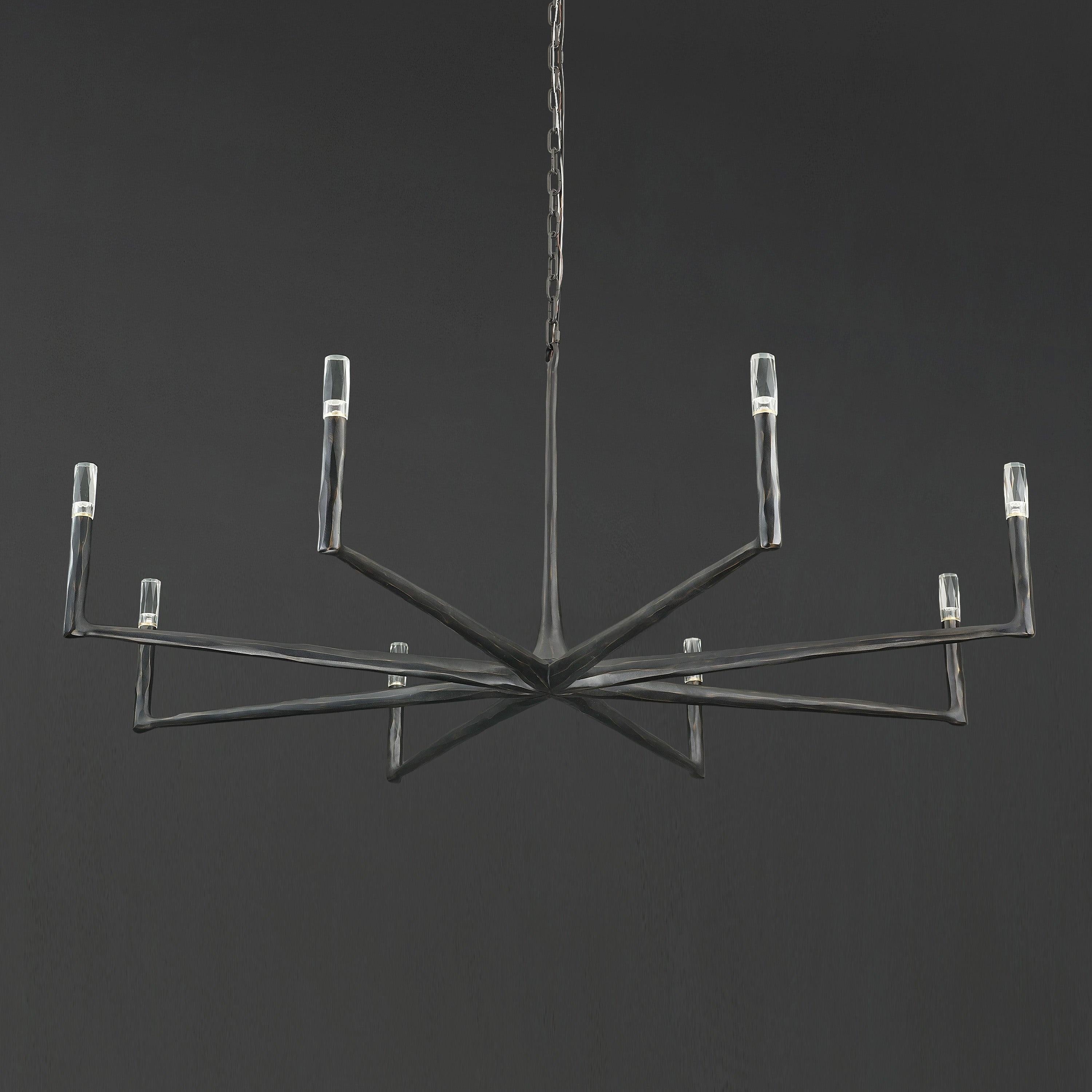 Aurevon 60 Inch Forged Candlestick Arm Chandelier