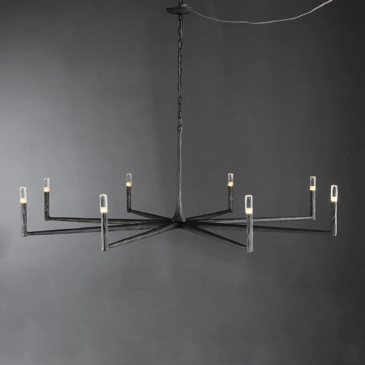 Aurevon 72 Inch Forged Candlestick Arm Chandelier