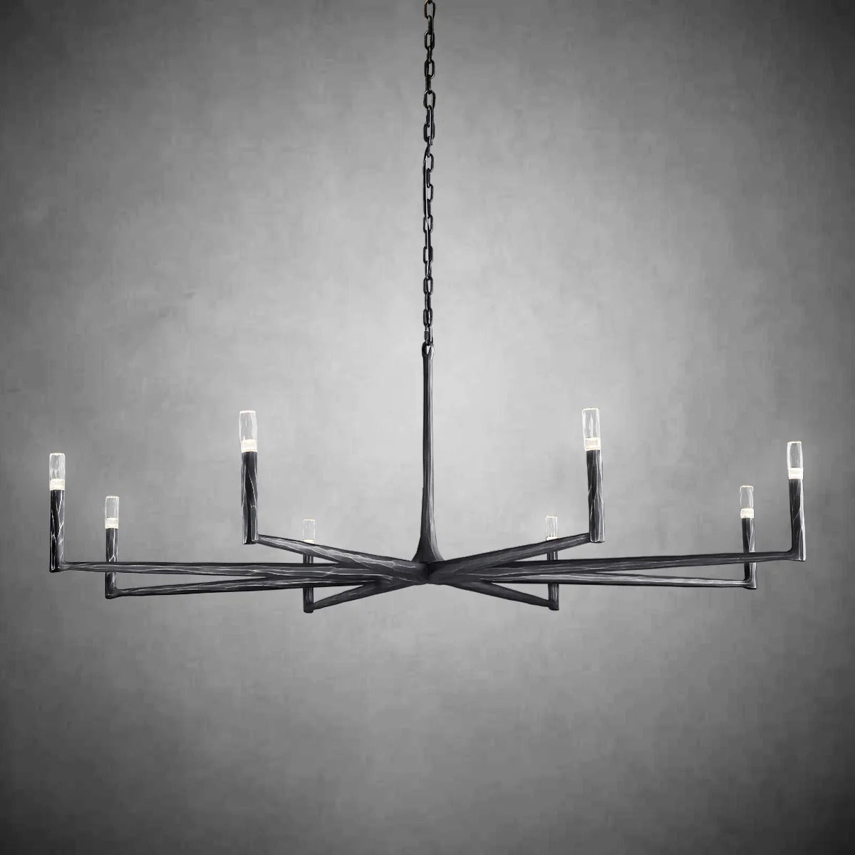 Aurevon 72 Inch Forged Candlestick Arm Chandelier