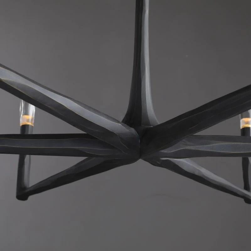 Aurevon 72 Inch Forged Candlestick Arm Chandelier