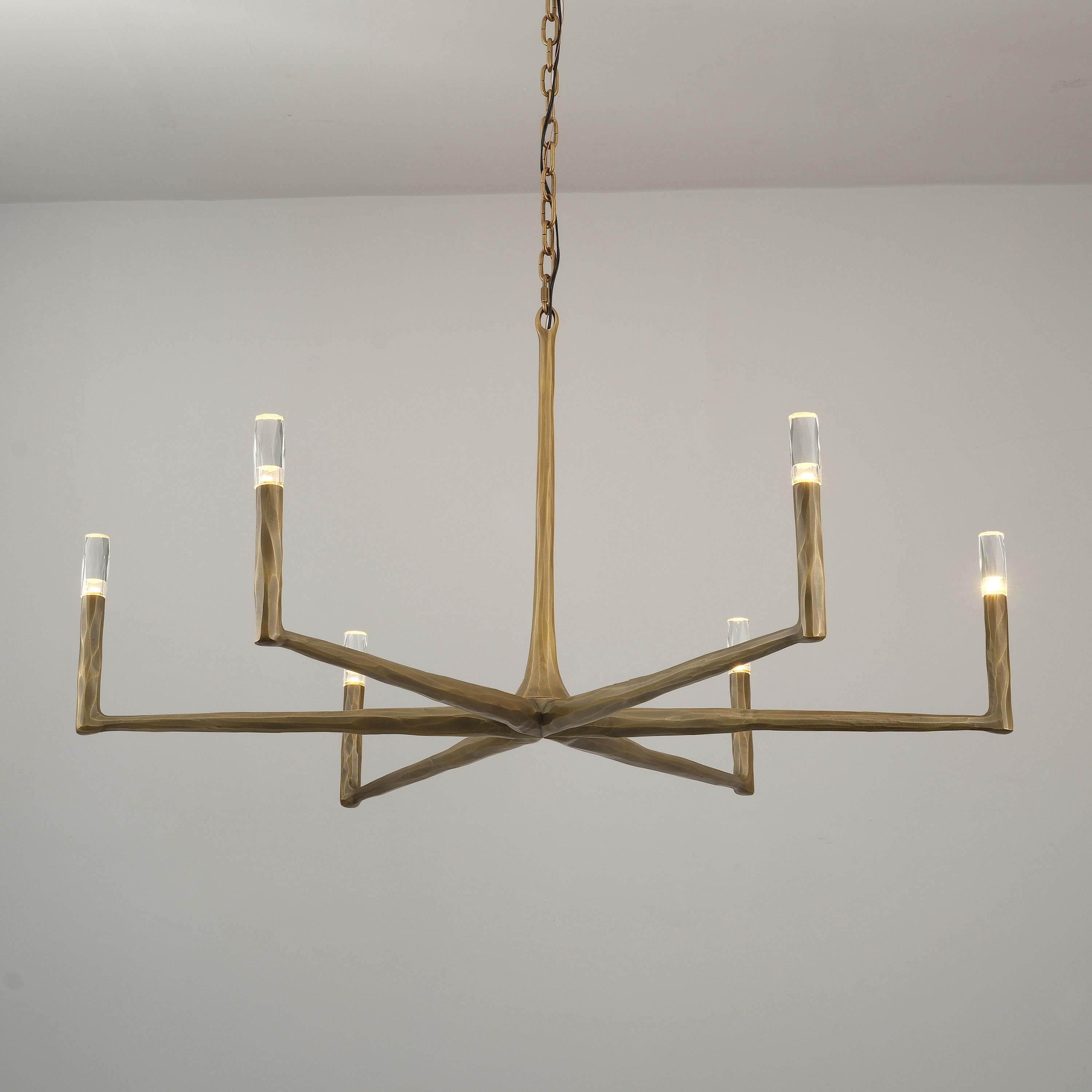 Aurevon 48 Inch Forged Candlestick Arm Chandelier