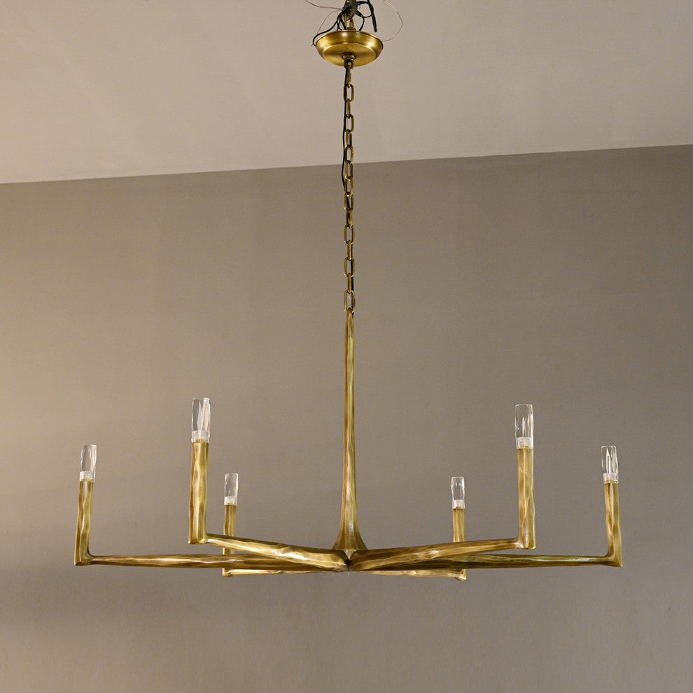 Aurevon 48 Inch Forged Candlestick Arm Chandelier