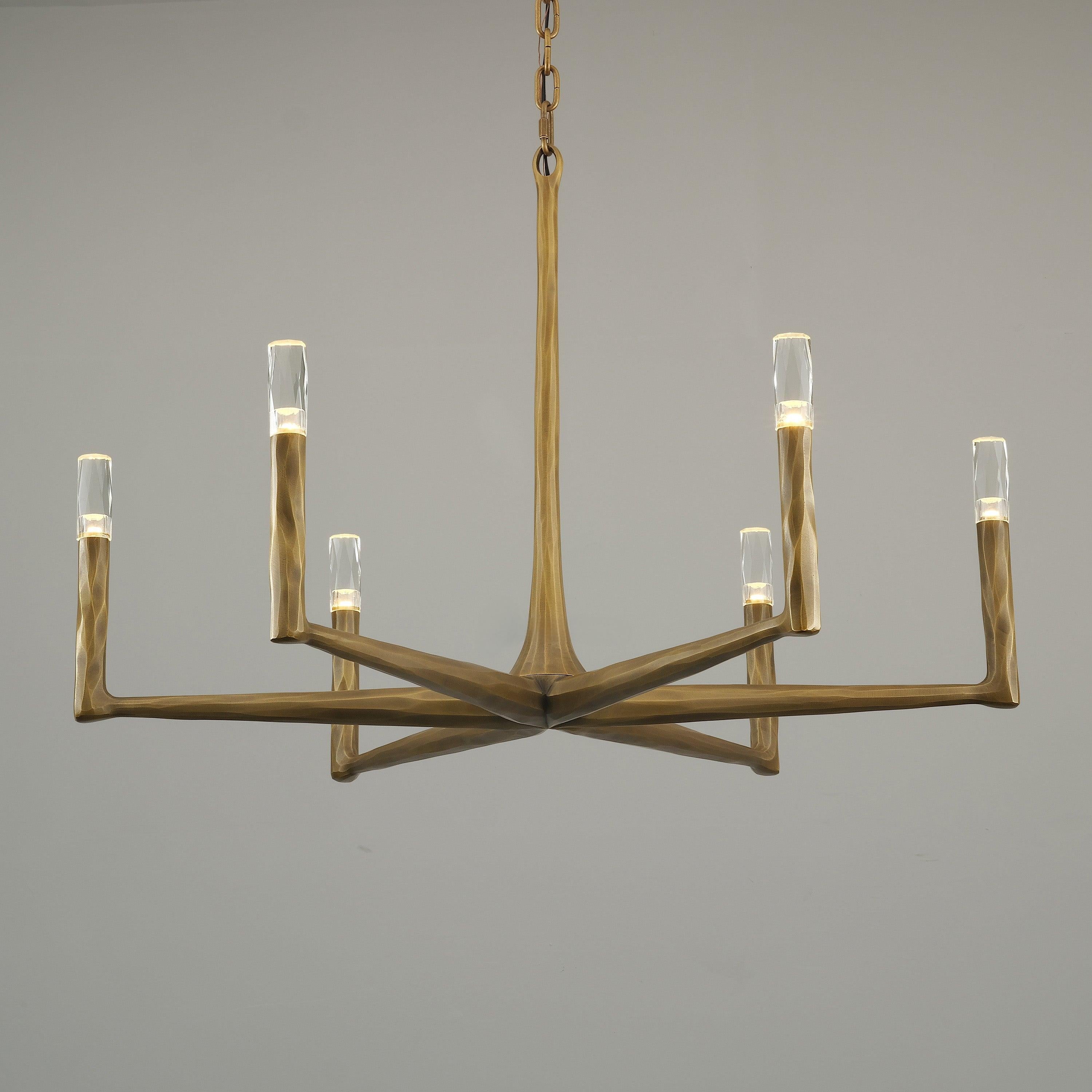 Aurevon 36 Inch Forged Candlestick Arm Chandelier