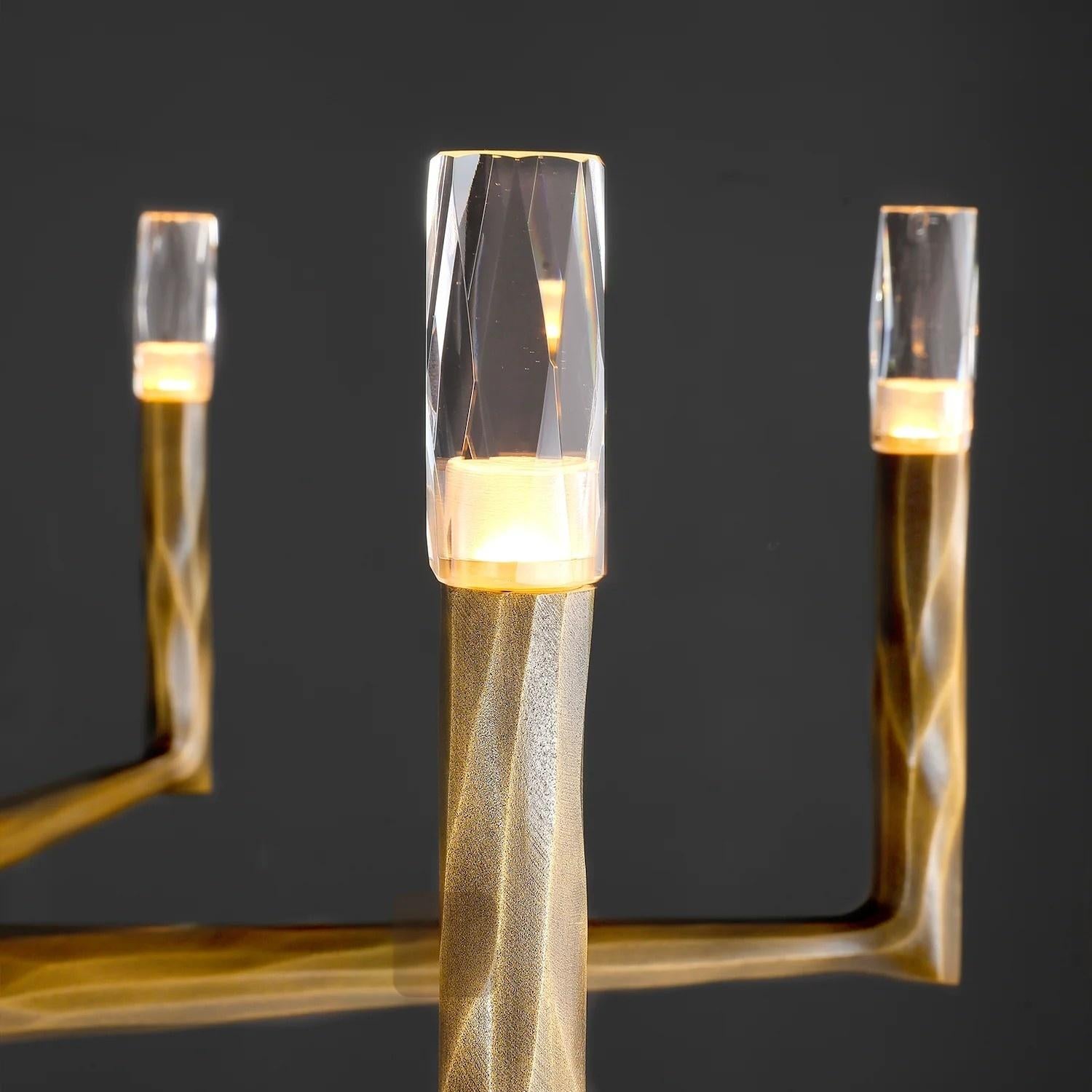 Aurevon 60 Inch Forged Candlestick Arm Chandelier