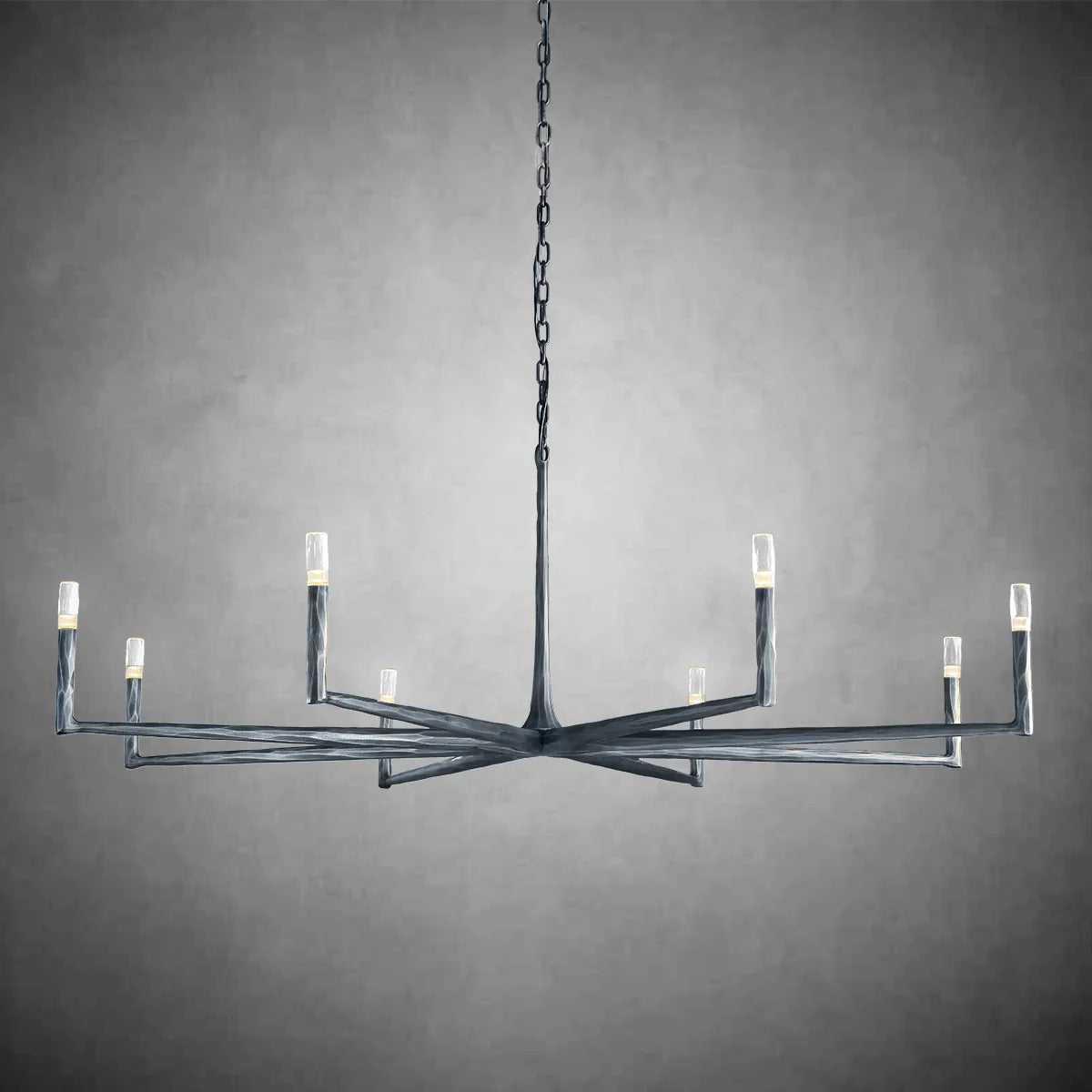 Aurevon 72 Inch Forged Candlestick Arm Chandelier
