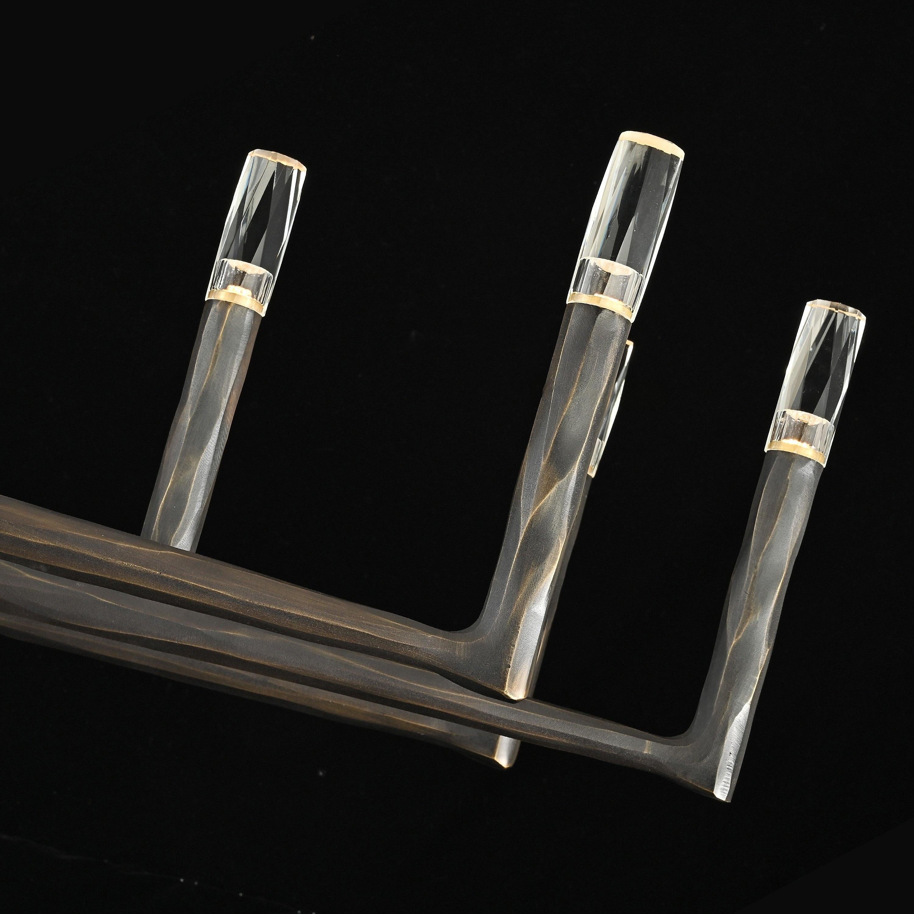 Aurevon 72 Inch Forged Candlestick Linear Chandelier