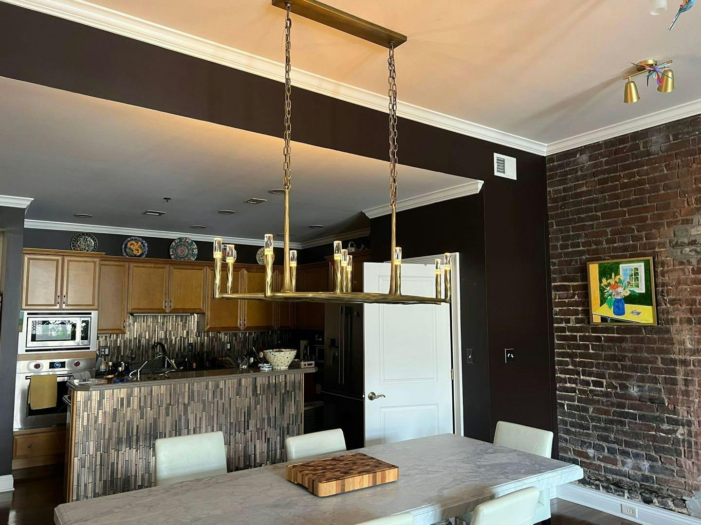 Aurevon 54 Inch Forged Candlestick Linear Chandelier