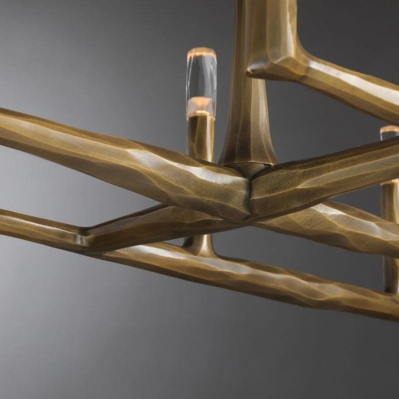 Aurevon 54 Inch Forged Candlestick Linear Chandelier