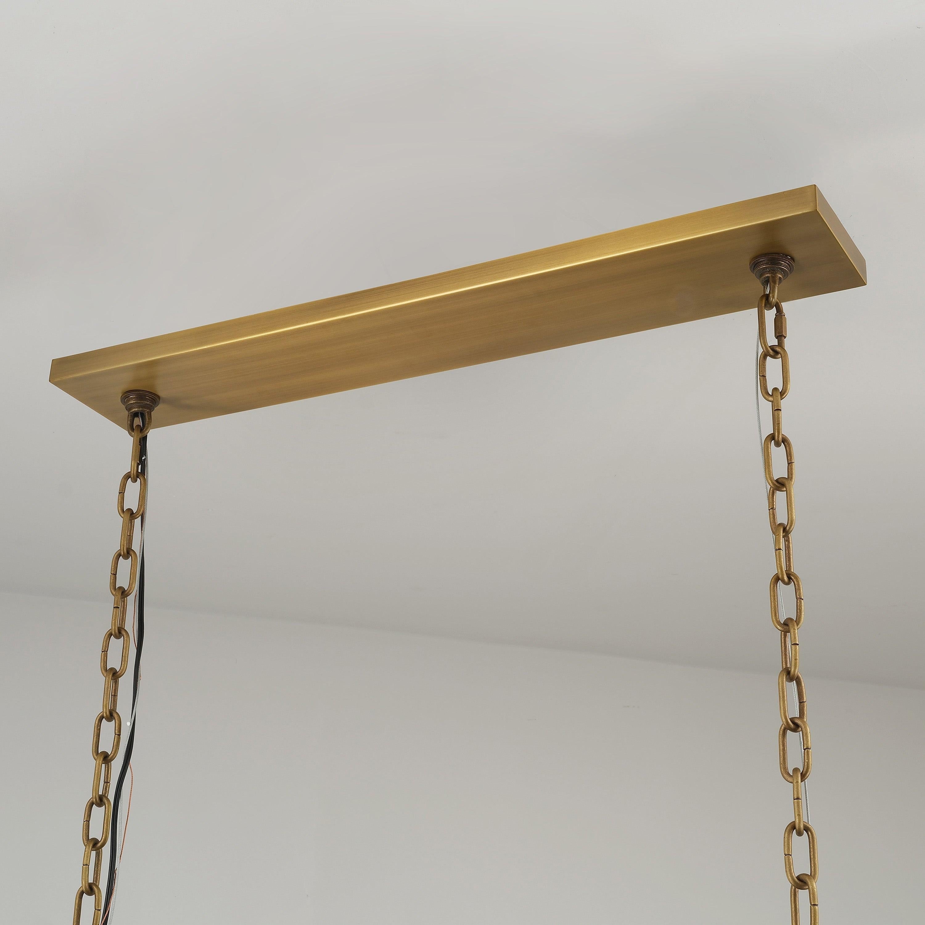Aurevon 72 Inch Forged Candlestick Linear Chandelier