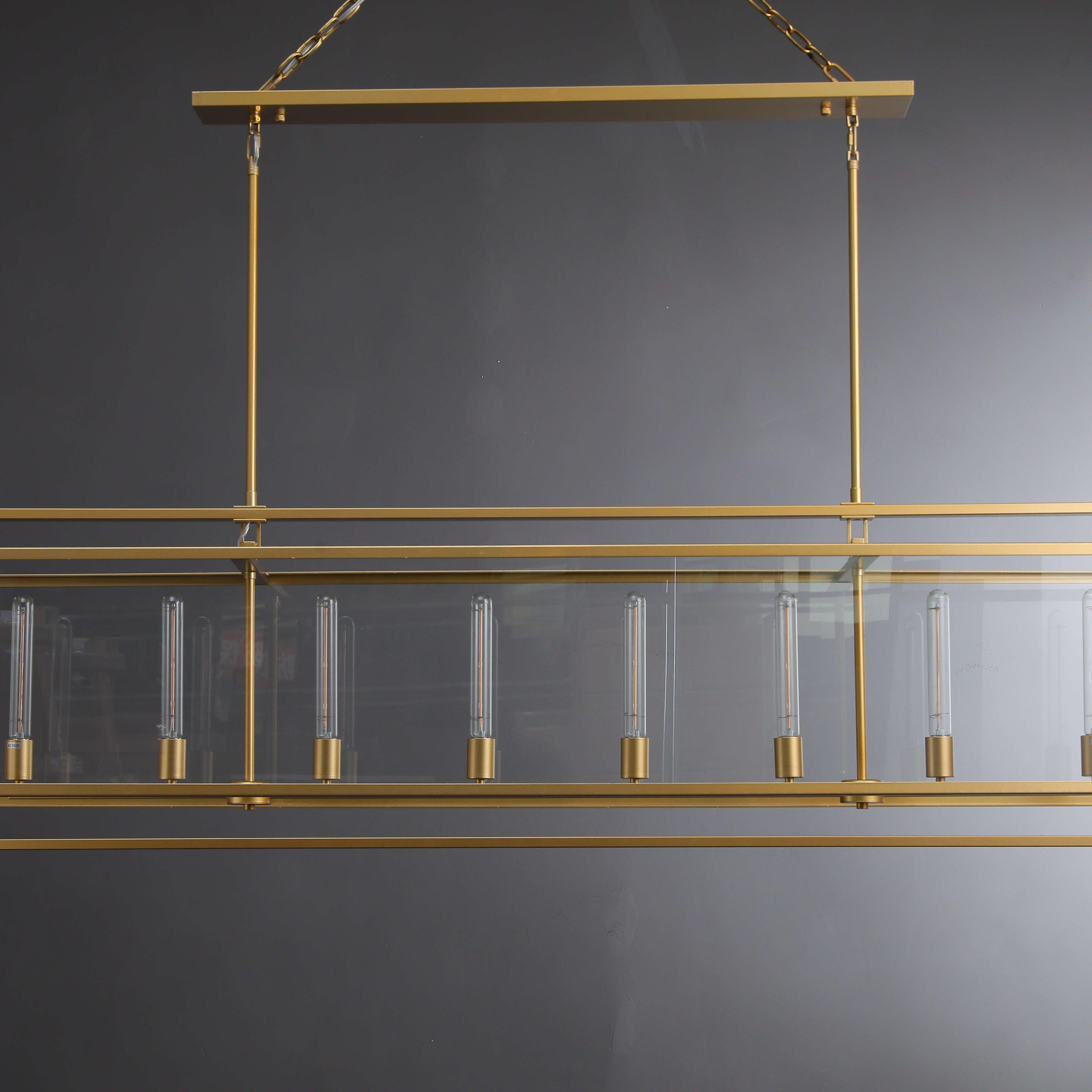 Becker 72 Inch Candelabra Rectangular Glass Chandelier