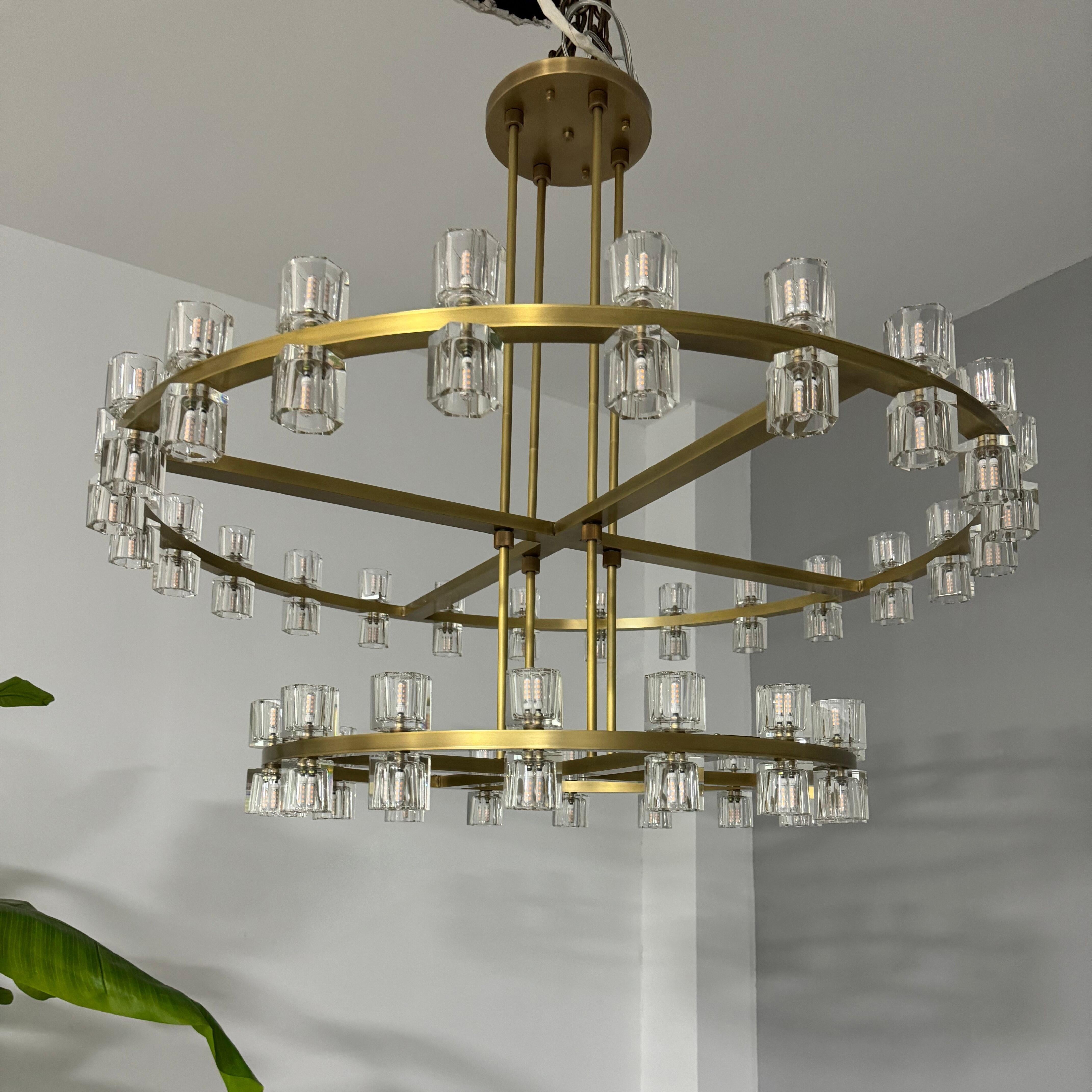 Corvian 48 Inch Two-Tier Modern Crystal Wheel Chandelier