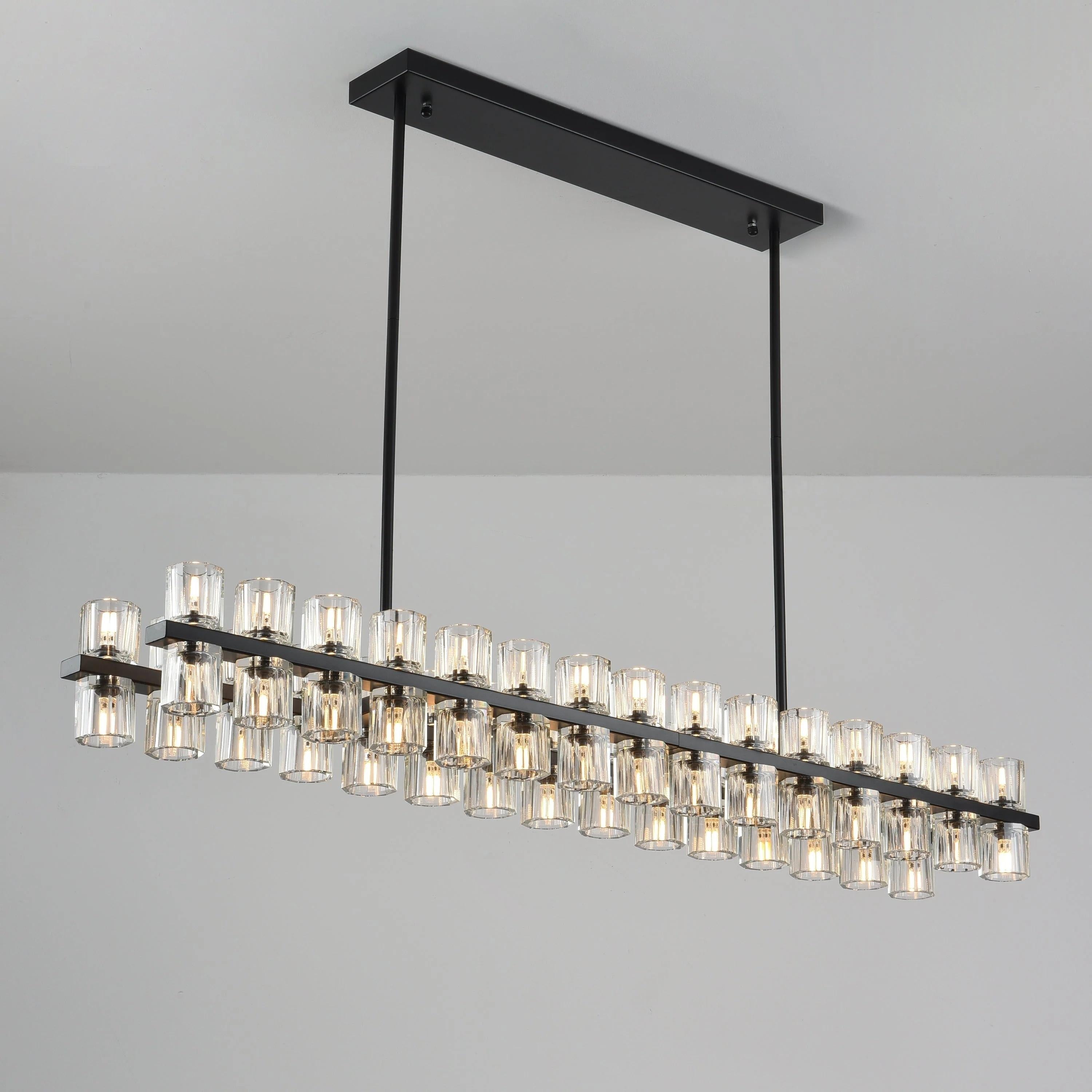 Corvian 54 Inch Modern Linear Crystal Chandelier