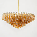 Chara 36" Amber Murano Glass Tiered Chandelier