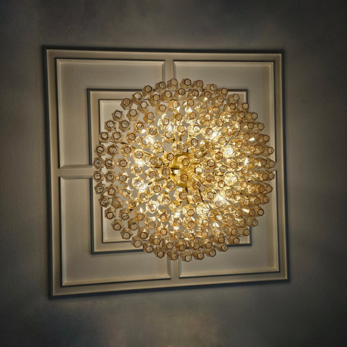 Chara 36" Amber Murano Glass Tiered Chandelier