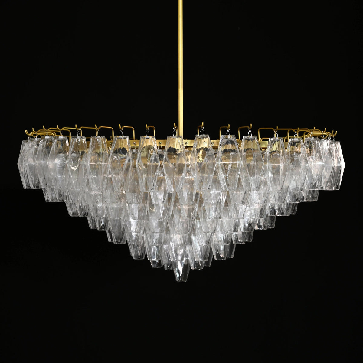 Chara 36" Clear Murano Glass Tiered Chandelier