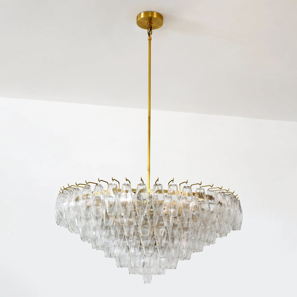 Chara 36" Clear Murano Glass Tiered Chandelier