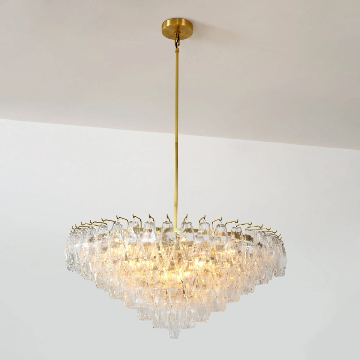 Chara 36" Clear Murano Glass Tiered Chandelier