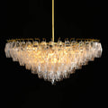 Chara 36" Clear Murano Glass Tiered Chandelier
