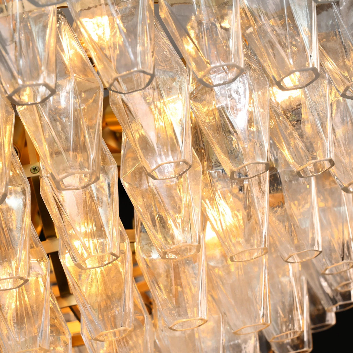 Chara 36" Clear Murano Glass Tiered Chandelier