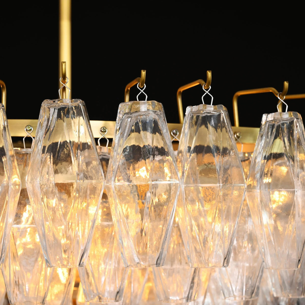 Chara 36" Clear Murano Glass Tiered Chandelier