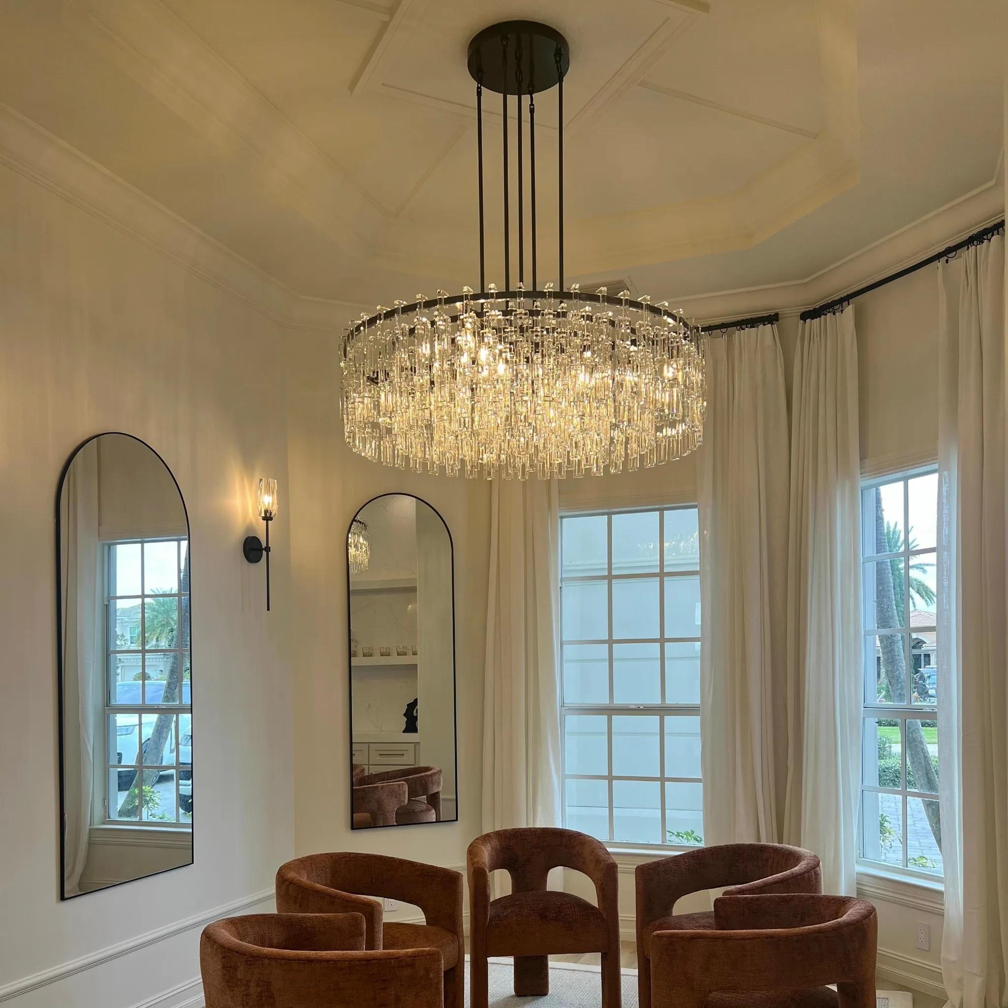 Virelle 48 Inch Chain Crystal Round Chandelier