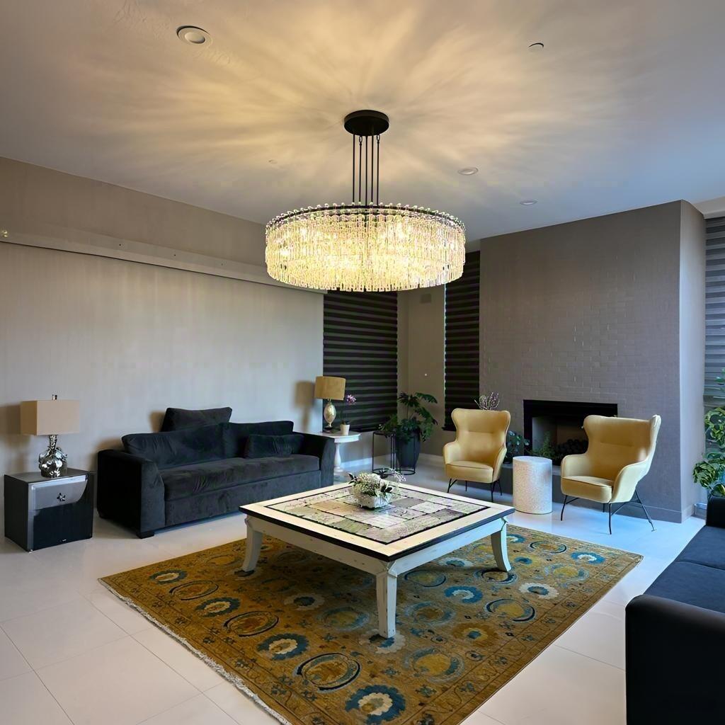 Virelle 48 Inch Chain Crystal Round Chandelier