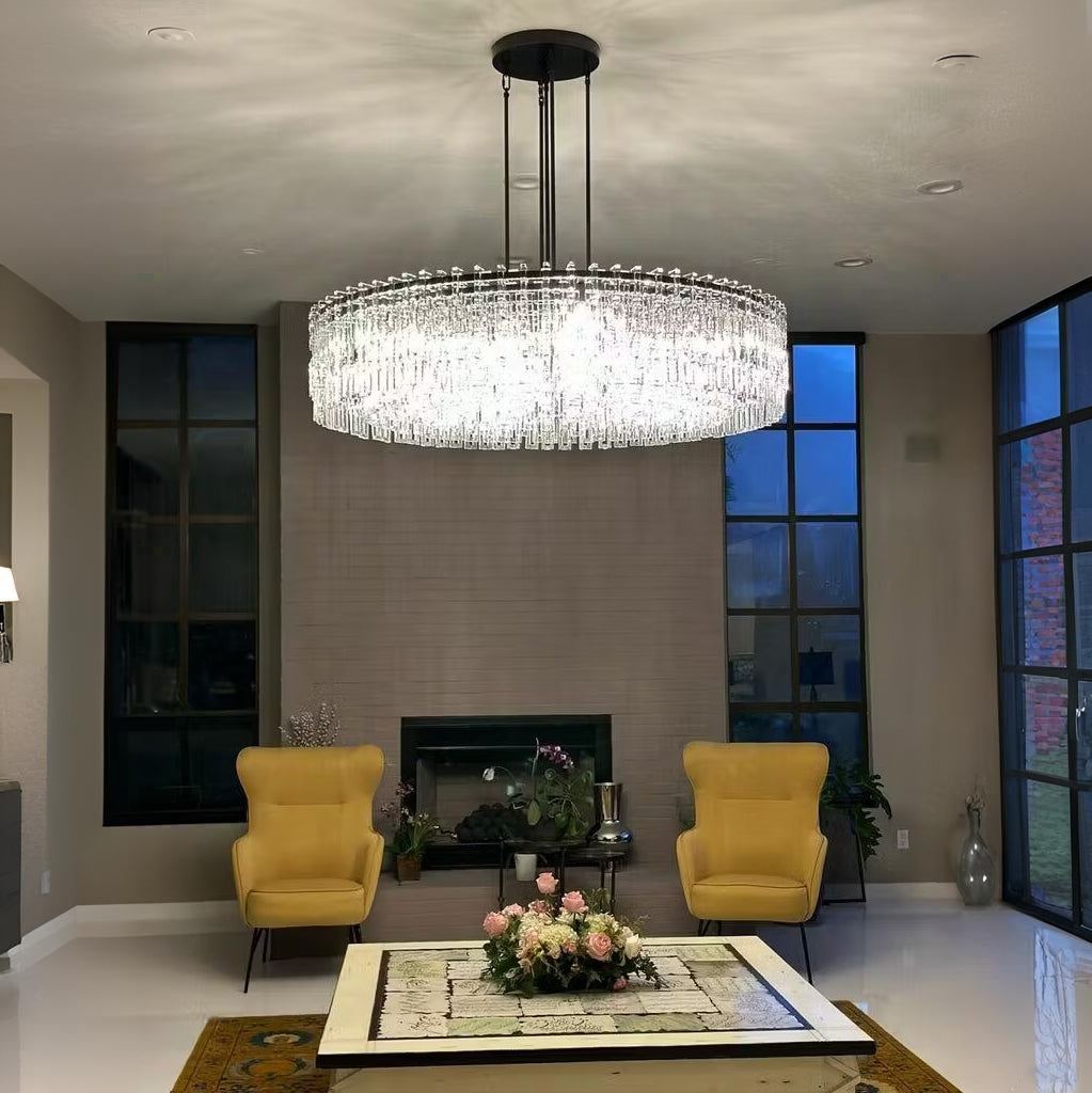 Virelle 48 Inch Chain Crystal Round Chandelier