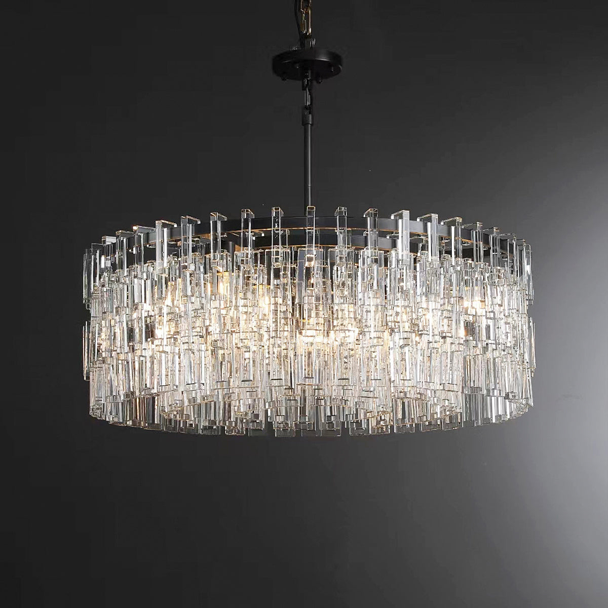 Virelle 36 Inch Chain Crystal Round Chandelier