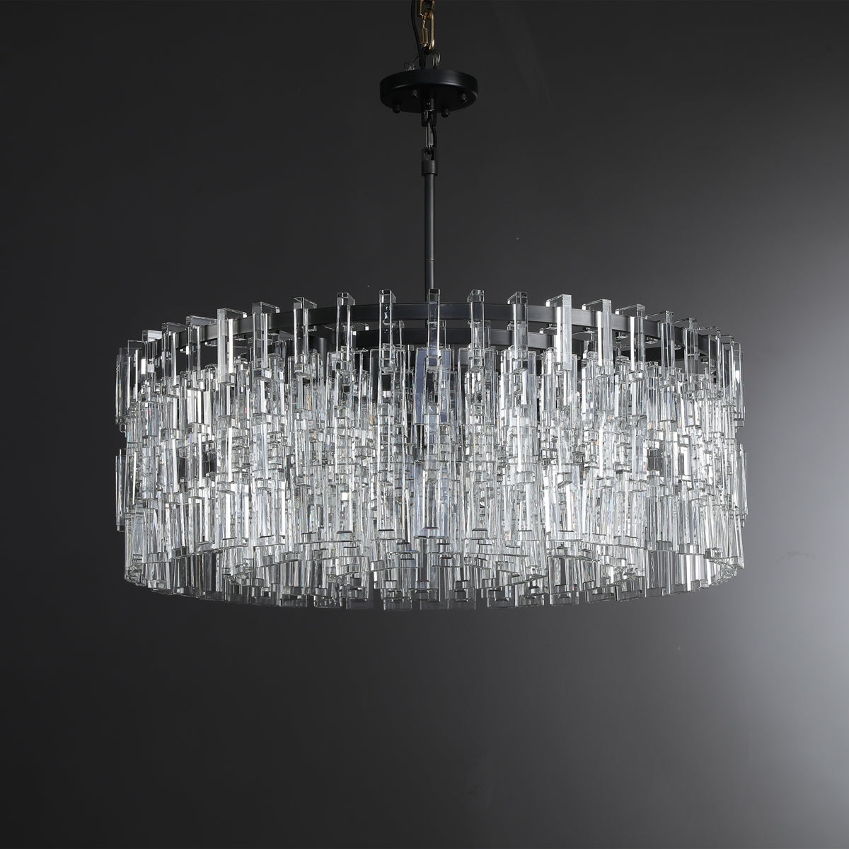 Virelle 36 Inch Chain Crystal Round Chandelier