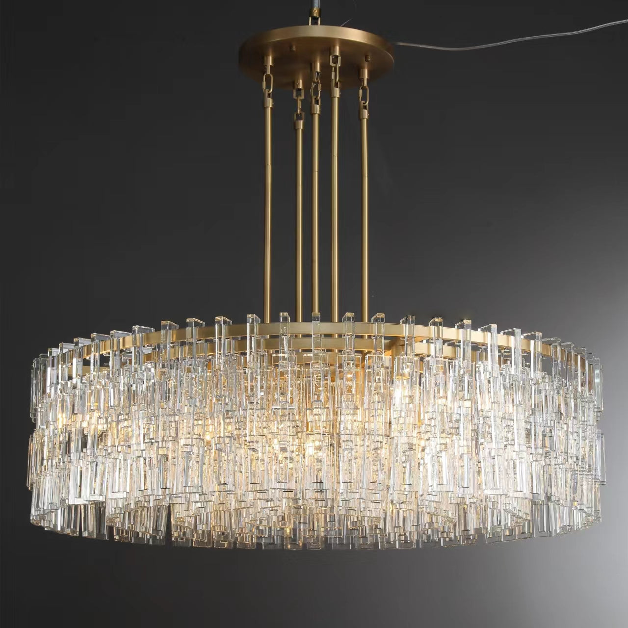 Virelle 48 Inch Chain Crystal Round Chandelier