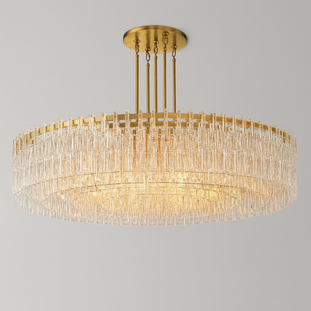 Virelle 60 Inch Chain Crystal Round Chandelier