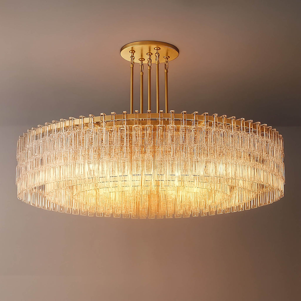 Virelle 60 Inch Chain Crystal Round Chandelier