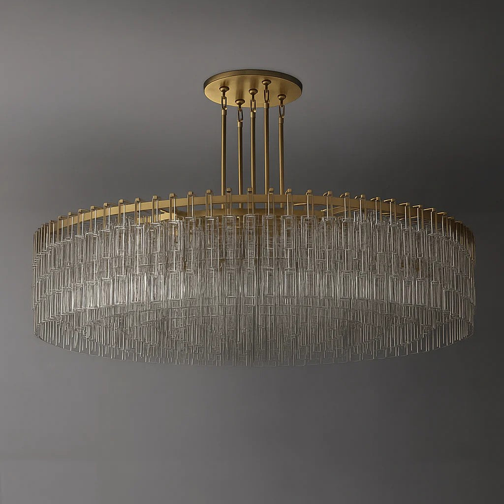 Virelle 60 Inch Chain Crystal Round Chandelier