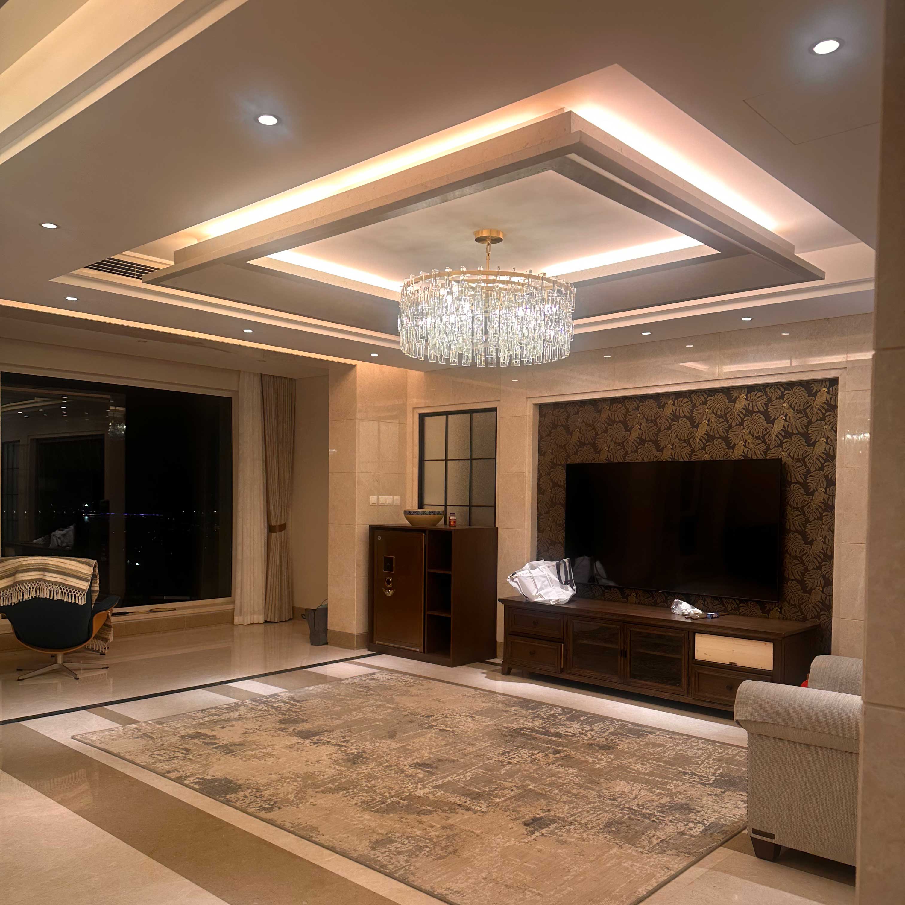 Virelle 36 Inch Chain Crystal Round Chandelier